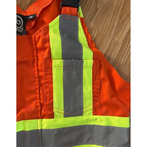 Put It On Hi Vis Orange Bib Overalls Size 44 Reflective Stripes Adjustable - Picture 3 of 10